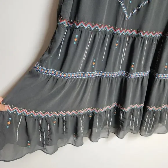 Savannah Jane Womens Dress Size 3X Embroidered Tribal Western Tiered Cowgirl - Picture 3 of 12